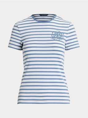 Lauren Ralph Lauren Striped Cotton Crewneck